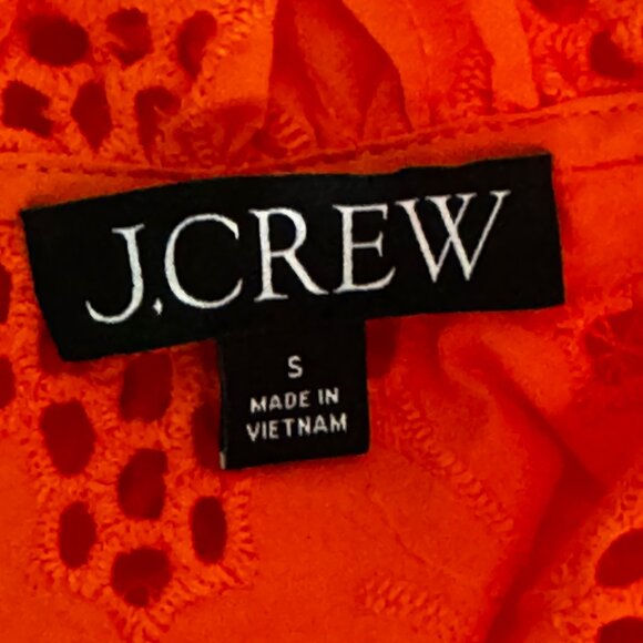 Like new! J. Crew Embroidered Eyelet Lace Sleeveless Top in Soft Orange … - Picture 5 of 10